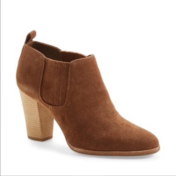 $175 Michael Kors Shaw Bootie Dark Caramel Brown Suede pull on new - Picture 1 of 5